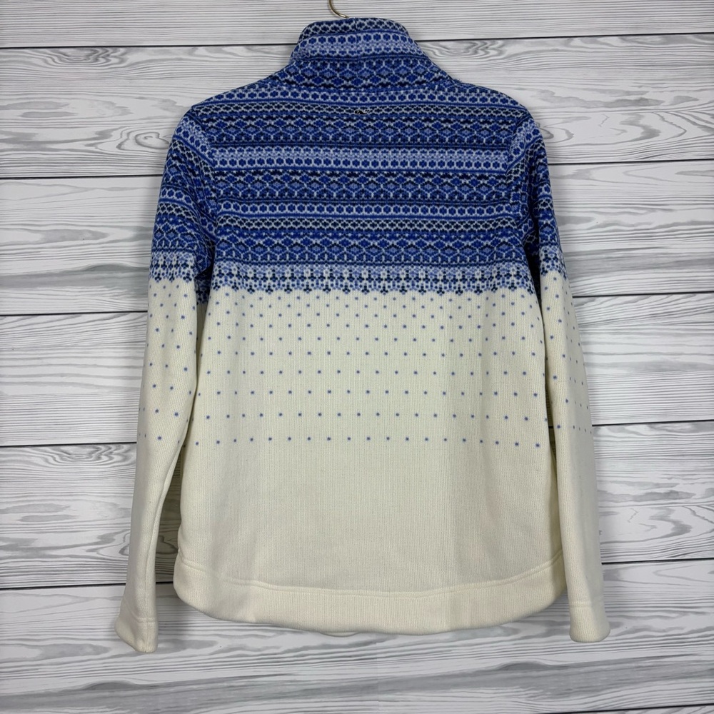 Vineyard Vines Fair Isle Sweater Fleece Funnel Neck Shep Shirt Size Small - Picture 9 of 10